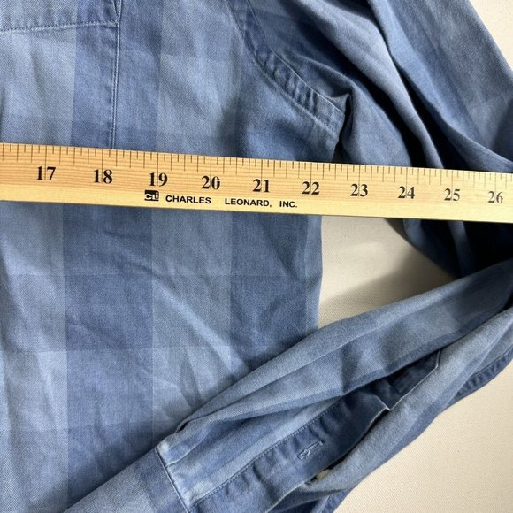 Peter Millar Blue Plaid Check 100% Linen Button-down Shirt Mens Size Large Prep - Picture 6 of 9
